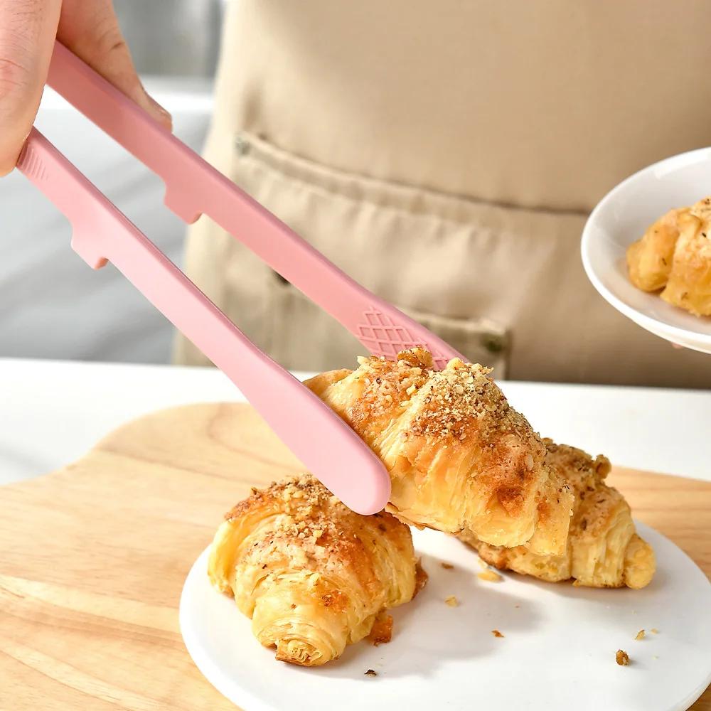 1Pcs Silicone Toast Tongs Kitchen Accessories Trivet Tongs for Kitchen Tongs Non-slip Cooking Clip Clamp BBQ Salad Tools Grill