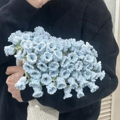 DIY Crochet Flowers Blanket Rose Bouquet Blanket Crocheting Kit Bouquet Throw Blanket Craft Kit for Mother's Day Birthday Gift Home Decor