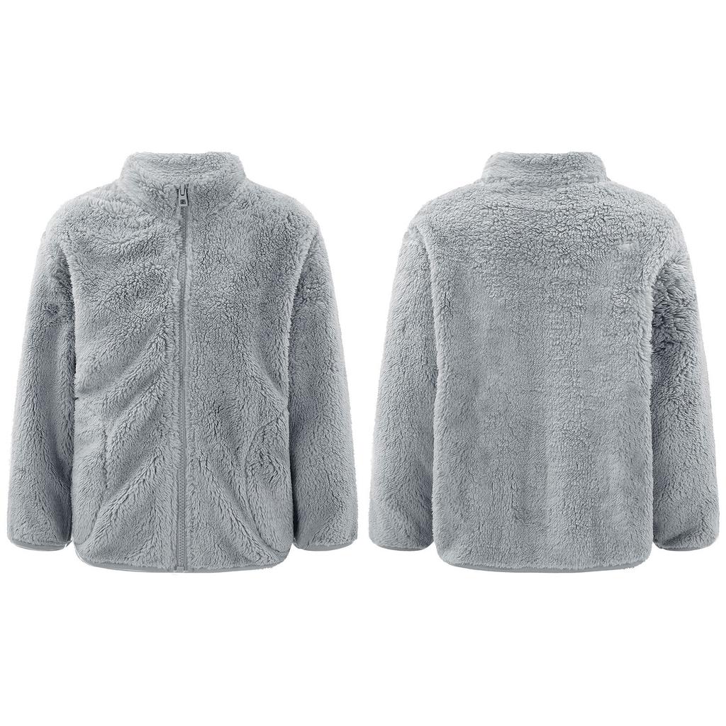 Kids Boys Girls Stylish Clothing Long Sleeve Stand Collar Zipper Closure Front Jacket Outerwear