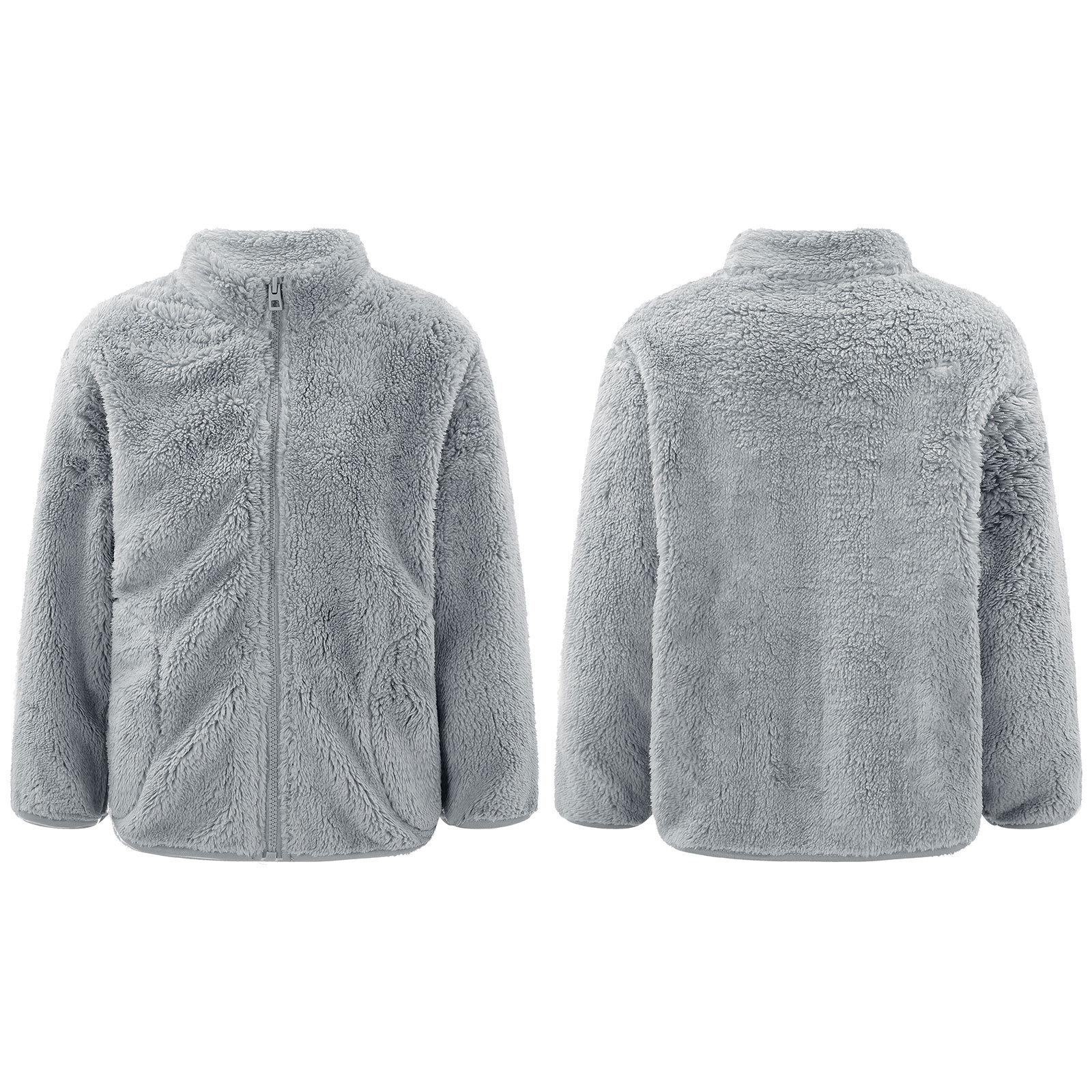 

Детская стильная одежда для мальчиков и девочек с длинным рукавом и воротником-стойкой, застежка-молния спереди, верхняя одежда для куртки 7-8 Years серый