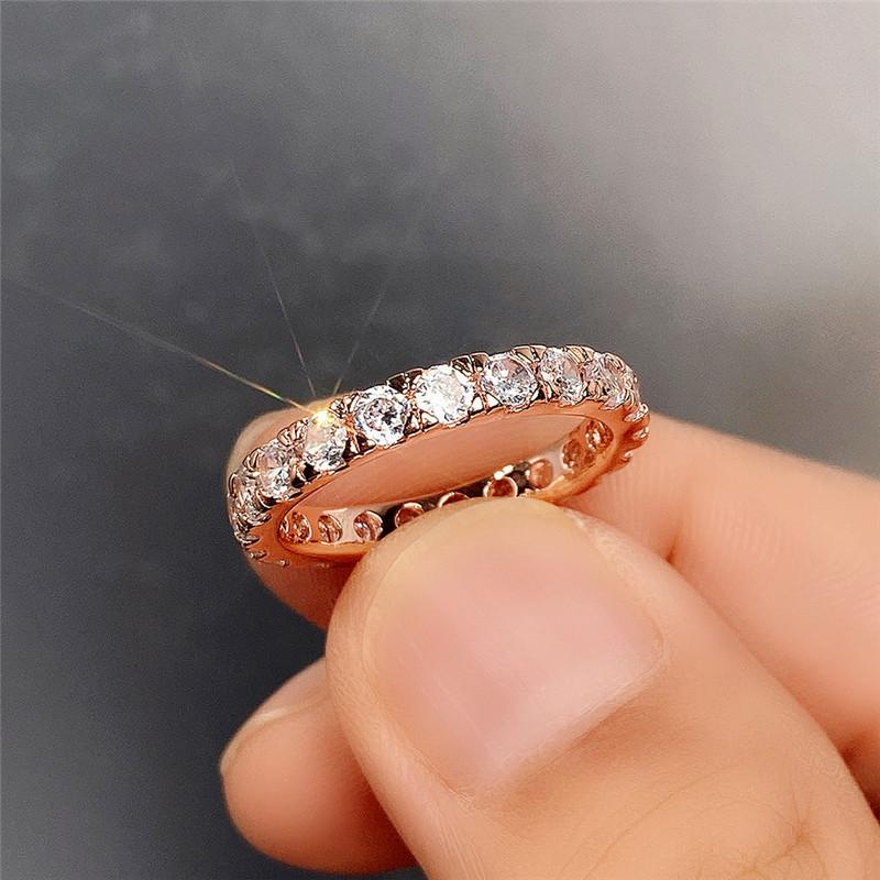 Finger Ring for Women Shiny Cubic Zirconia Delicate Female Accessories Versatile Jewelry Gifts