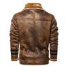 Winter Men's Lapel Fleece Jacket with Integrated Fleece and Thicker Fur