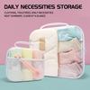Transparente wasserdichte Kulturtasche Hartschalen-Aufbewahrungskoffer mit Netztasche Reise-Organizer mit Griff Trocken-Nass-Trennung für Kosmetikartikel Toilettenartikel