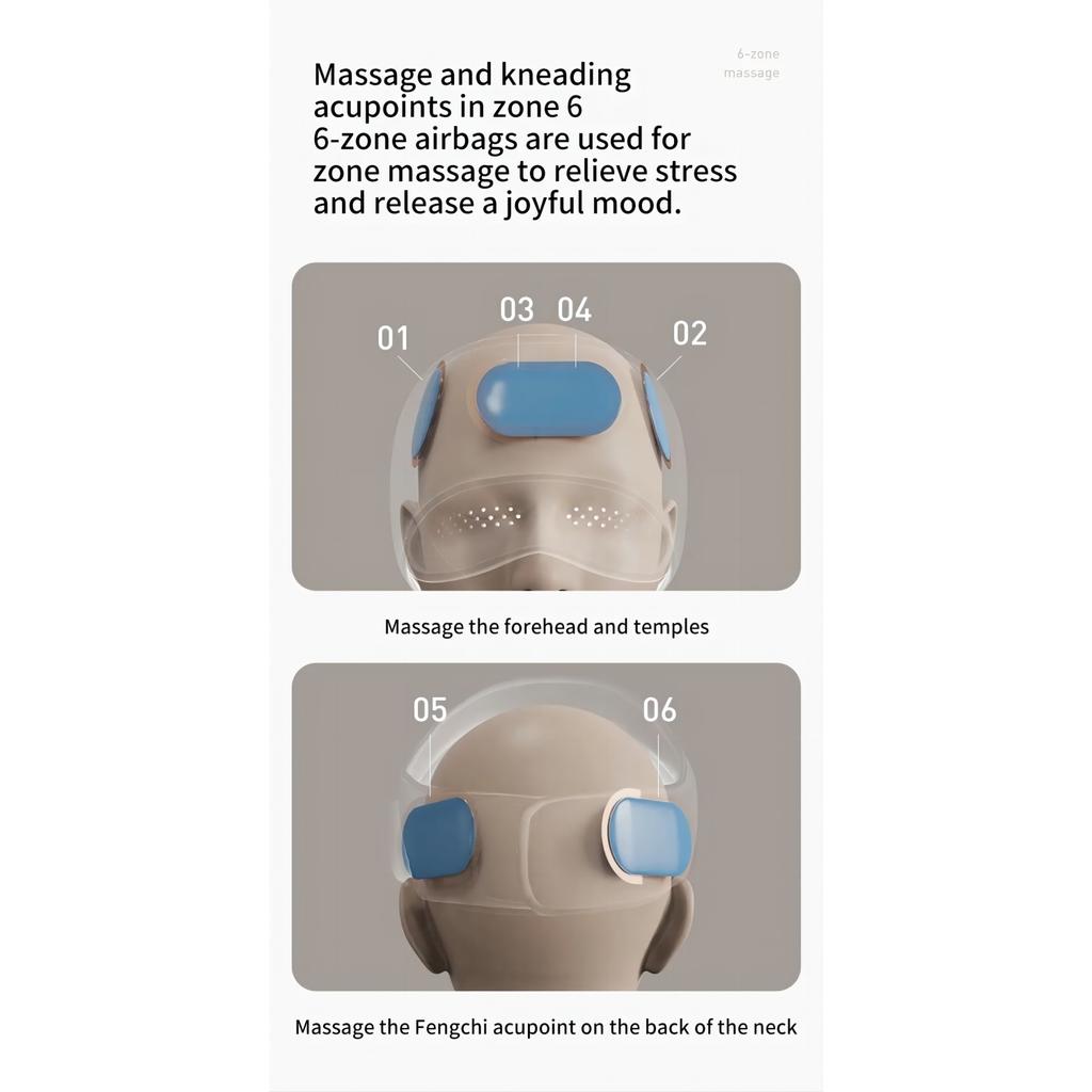 Air Pressure Head Massager Electric Head Eye Massager Graphene Heating Eye Hot Compress For Relax Improve Sleep Stress Relief
