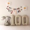100 Days Birthday Banner: Forest-Themed Baby Anniversary Decoration with Pull Flags and Balloons