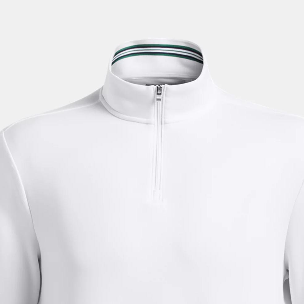 Under Armour Solid Color Stand Collar Half Zip Long Sleeve Sweatshirt Men Sweatshirt White 1388715-100