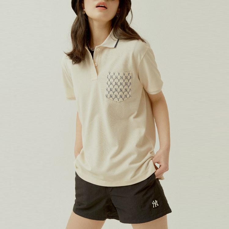 New MLB New York Yankees Polo Shirts Unisex Beige 31TSQN131-50I