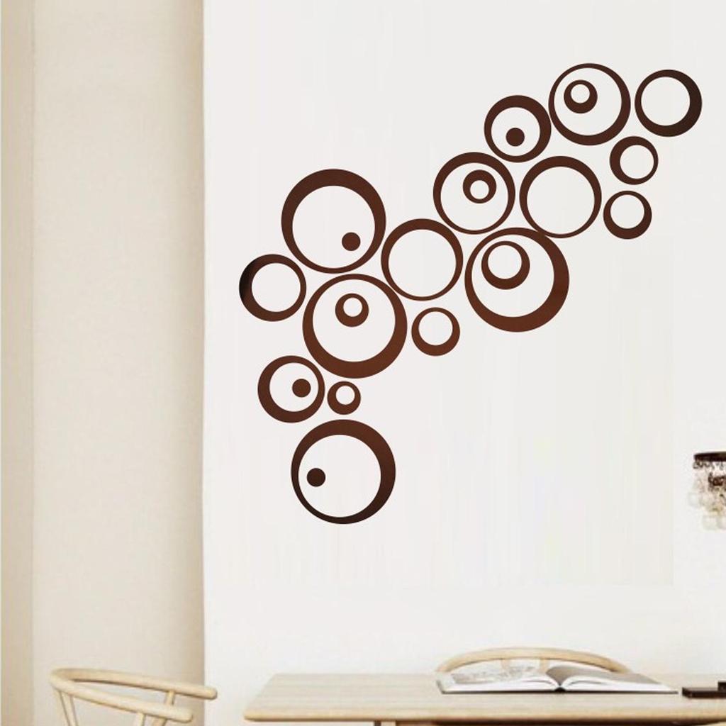 Set of 24 Round Acrylic Mirror Wall Stickers for Living Room or Bedroom Decoration