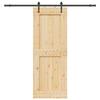 VidaXL Sliding Door and Hardware Kit 85x210 Cm Solid Pine 3332744