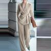 Autumn Fashion Elegant Women's Casual Solid Color Suit Set with Tie