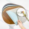 Nordic Style Dubbelzijdige Rundleer Placemat - Waterdichte & Oliebestendige Ovale Isolatiemat