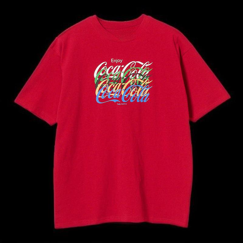 

CocaCola Multicolor Overlapping Print Shortsleeved Tshirt Free Delivery High Street Boom S