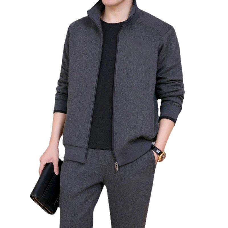 Men's Trendy Cardigan Hoodie & Casual Sports Suit - Two-Piece Autumn/Winter Set with Youth Tops and Pants