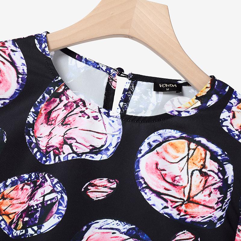 Oversized dame sett Halv erm Trykk Uregelmessig bluse og Lange bukser drakter