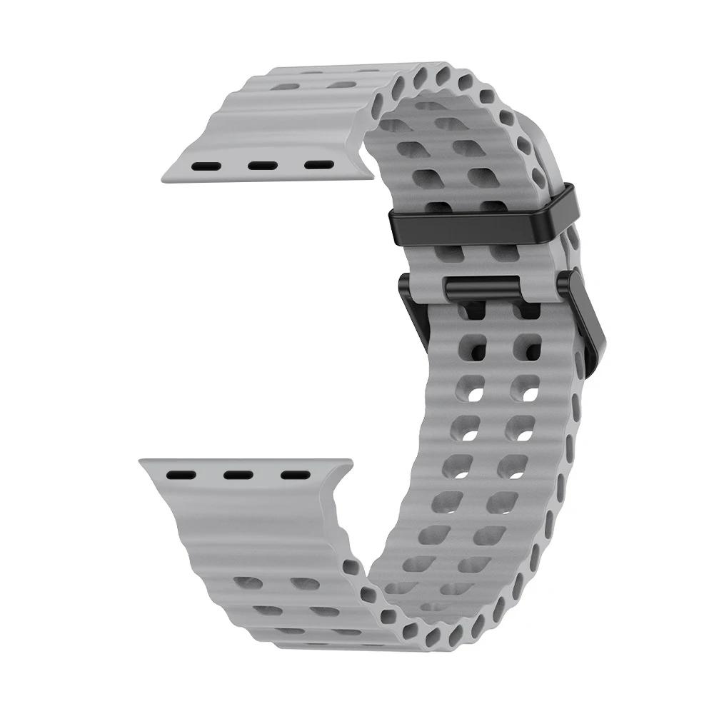 Oceanový řemínek pro Apple Watch 10 Pásek 44mm 45mm 41mm 49mm 42mm 46mm silikonový correa náramek iWatch série 5 7 6 3 se 8 Ultra 2 9