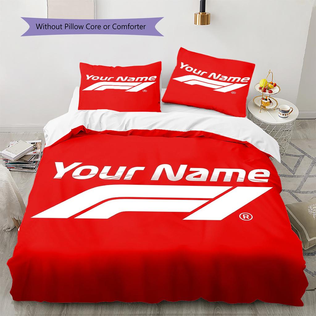 F1 Getriebe Individuelles Namensmuster Bettwäsche Steppdecke Set Bettbezug Kissenbezug Zuhause Geburtstagsgeschenk(1 Bettbezug + 2 Kissenbezüge, ohne Füllung)