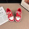 Kids' Breathable Red Skate Shoes - Spring/Autumn 2026 Style, Non-Slip and Fashionable Casual Sports Footwear for Christmas & New Year.