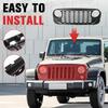 for JK Modified To 24 JL Front Bumper Grille Grill ABS Car Front Bumper Grille Wear Resist Grille Grill Replacement