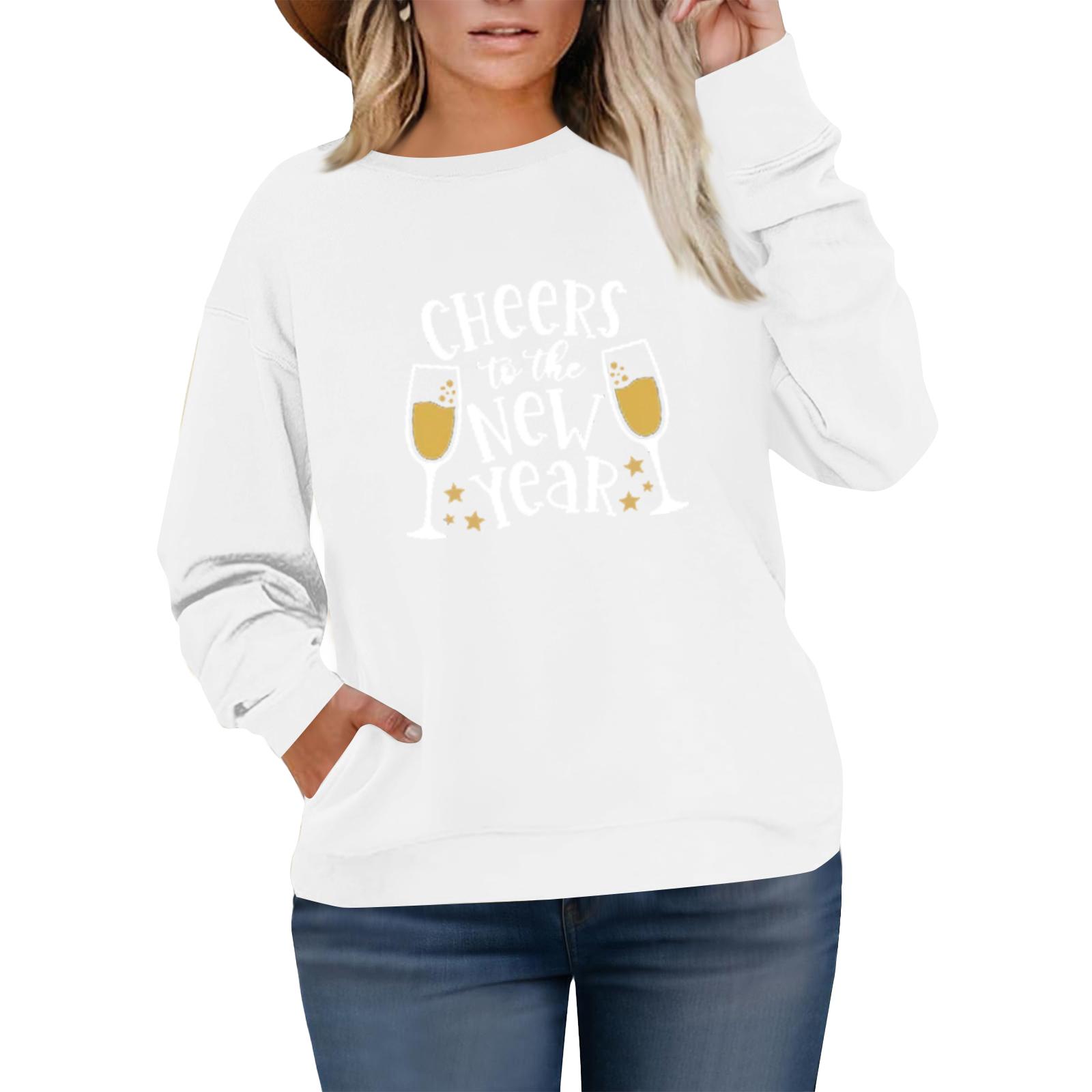 

Женский модный повседневный пуловер большого размера с длинным рукавом и принтом XL белый