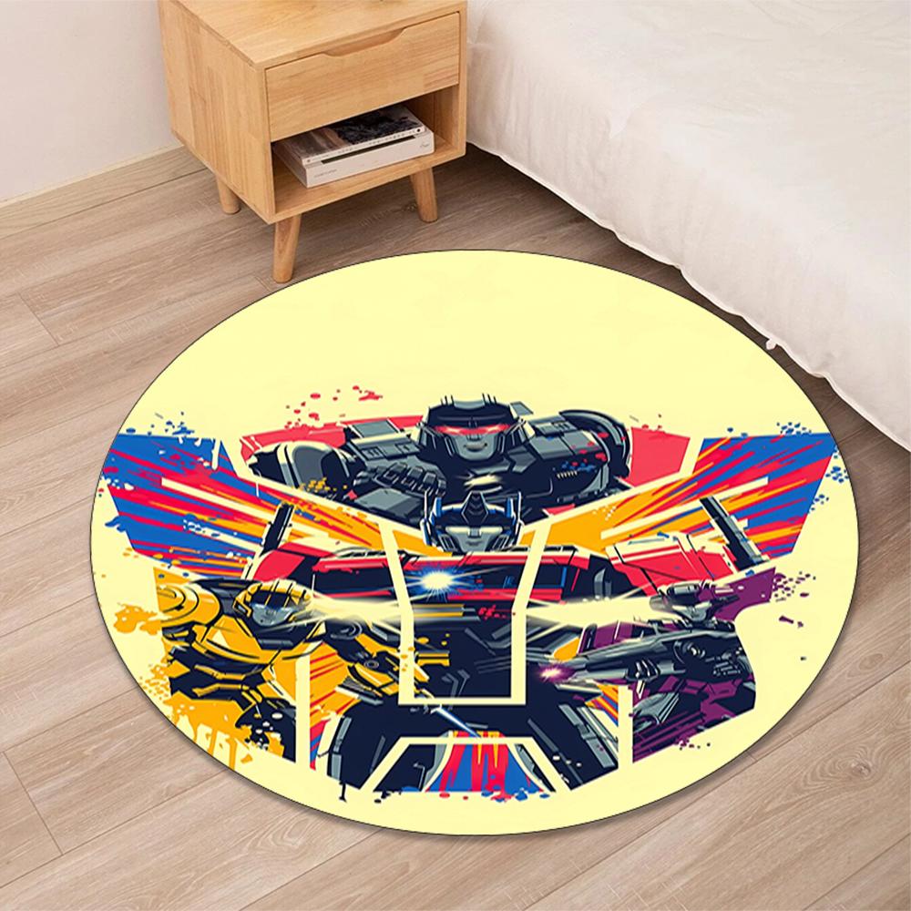 Transformers Printed Round Rug Carpet Chair Rug Area Rug Entryway Doormats,for Office Chair Living Room Bedroom Kitchen Room.