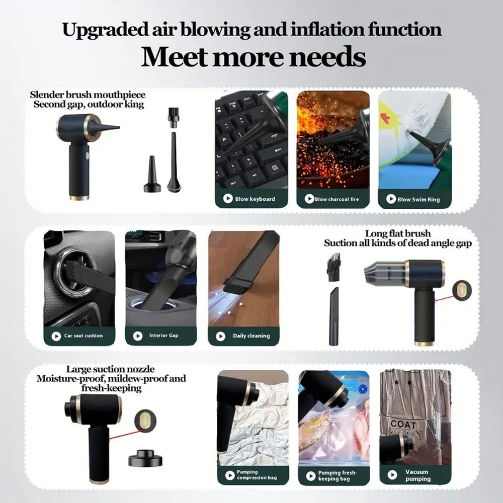 Car Vacuum Cleaner High Suction 210000PA Wireless Vacuum Cleaner Cordless Portable High Pressure Cleaning Machine Home Appliance