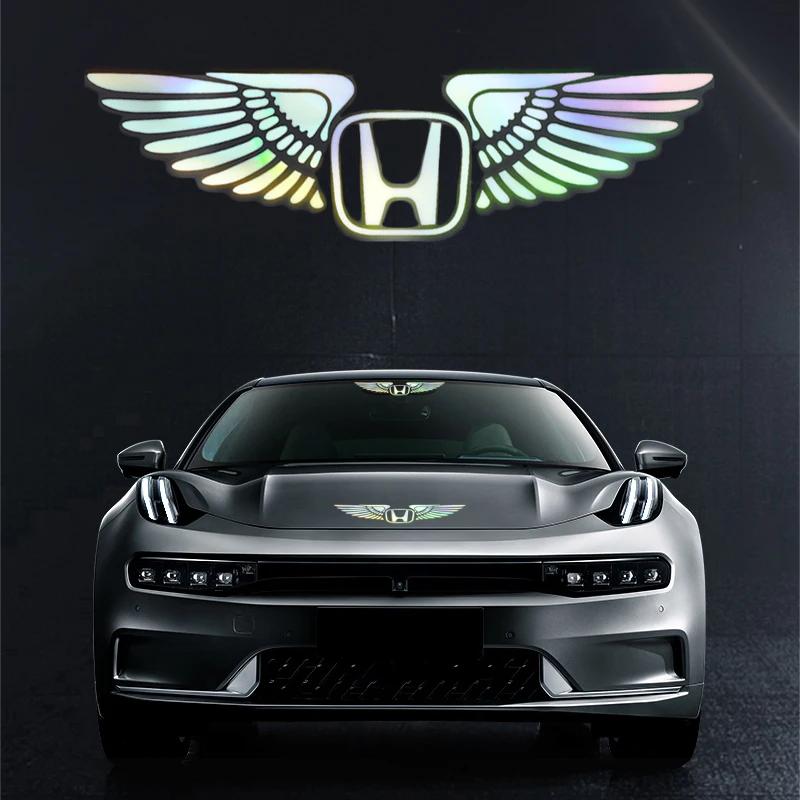 Laser Rainbow Angel Wings Car Fuel Tank Decals for Honda Civic Accord Fit City Vezel CRV Odyssey Jazz Prelude Insight Accessorie aja256