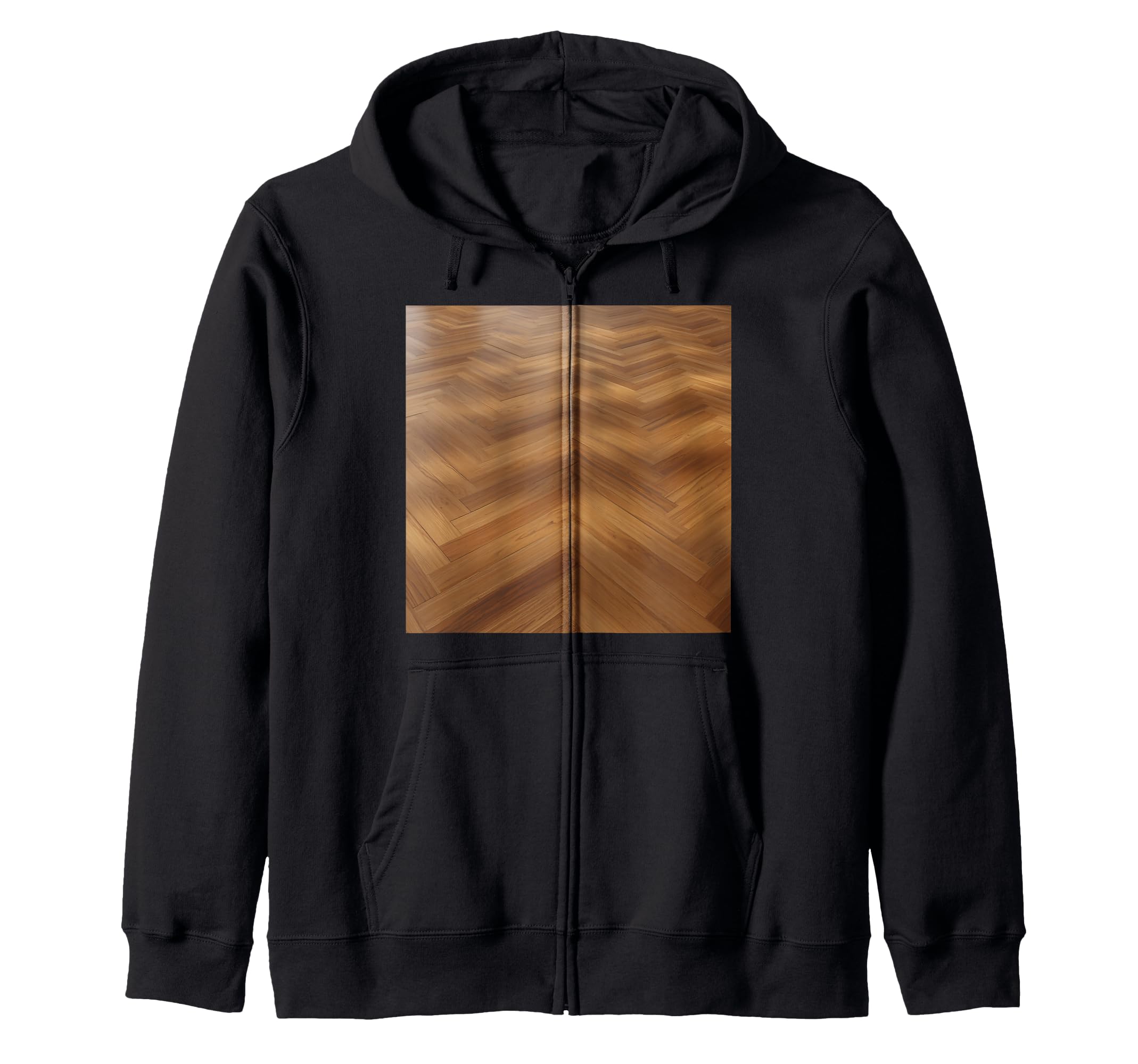 Really Love Parquet Flooring Herringbone Chevron Basket Weave Zip Hoodie чёрный