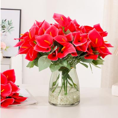 4 buquês de flores falsas de lírio de calla, flores artificiais, buquê de flores falsas de lírio de calla com toque real para casa, jardim, festa, casamento, peça central, decoração de flores