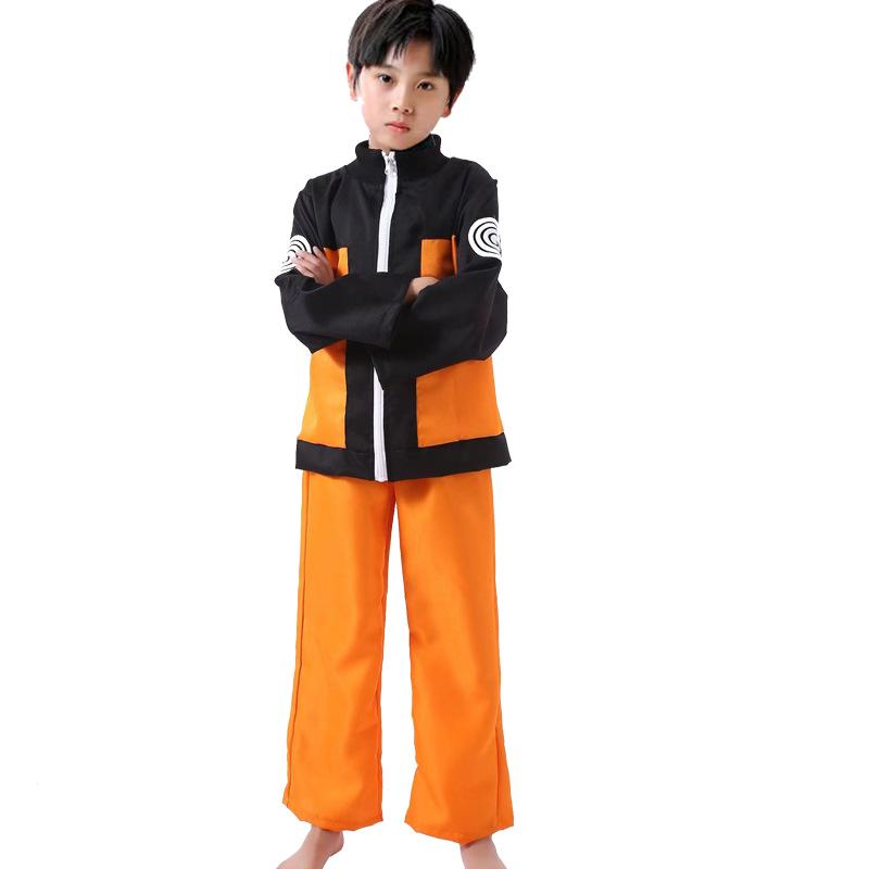 Kids Naruto Uzumaki First Generation Halloween Cosplay Costume - Anime Performance Outfit Small