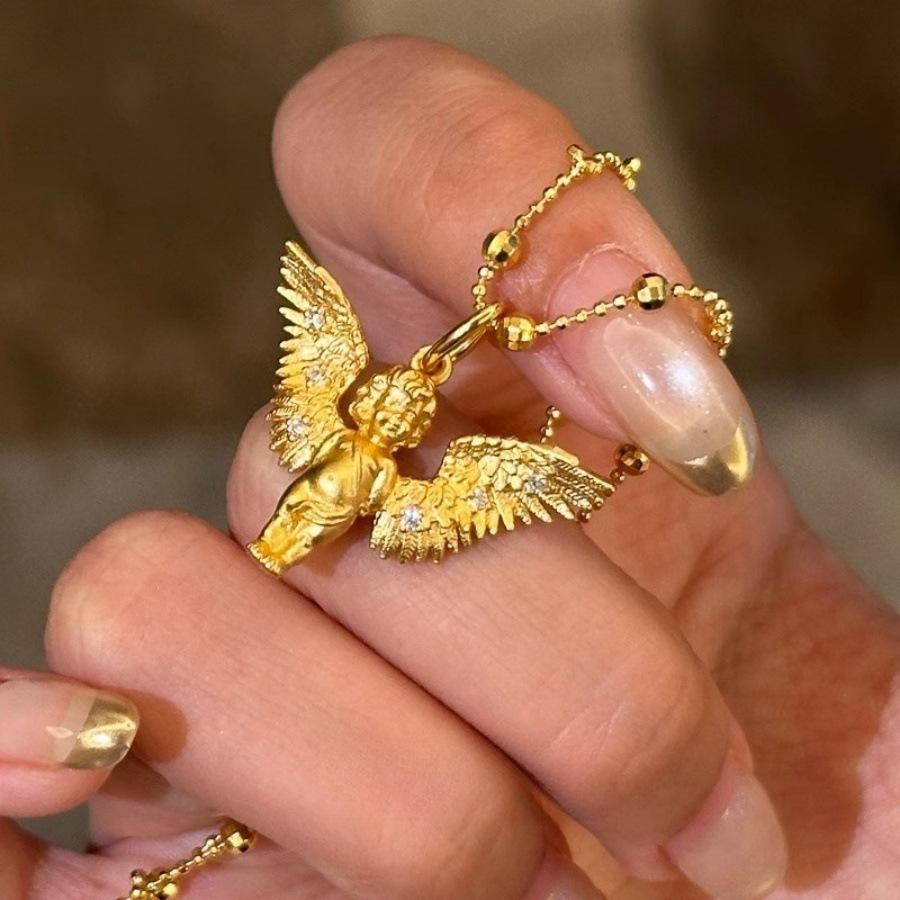 

Кулон-ожерелье «Эрос-ангел» Женская легкая роскошь Высококлассная цепочка на ключицу Изысканная цепочка для свитера