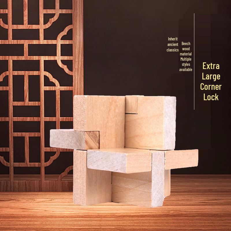 Custom Beech Corner Luban Intelligence Toy - Educational Mortise & Tenon Puzzle