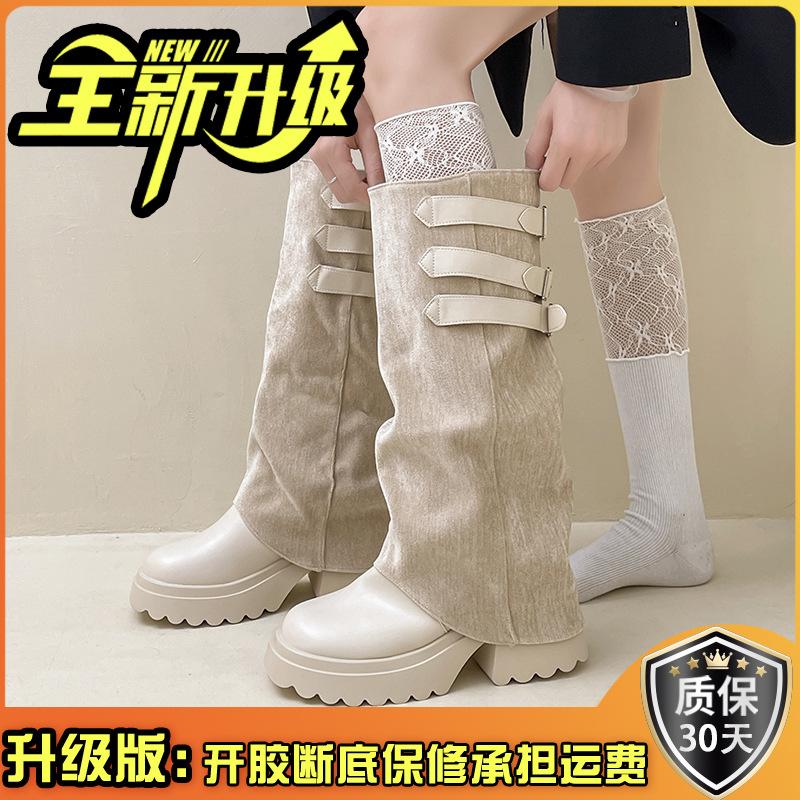 Retro knight boots thick-soled buckle women's boots autumn and winter fashion and thin design temperament fashion boots tide