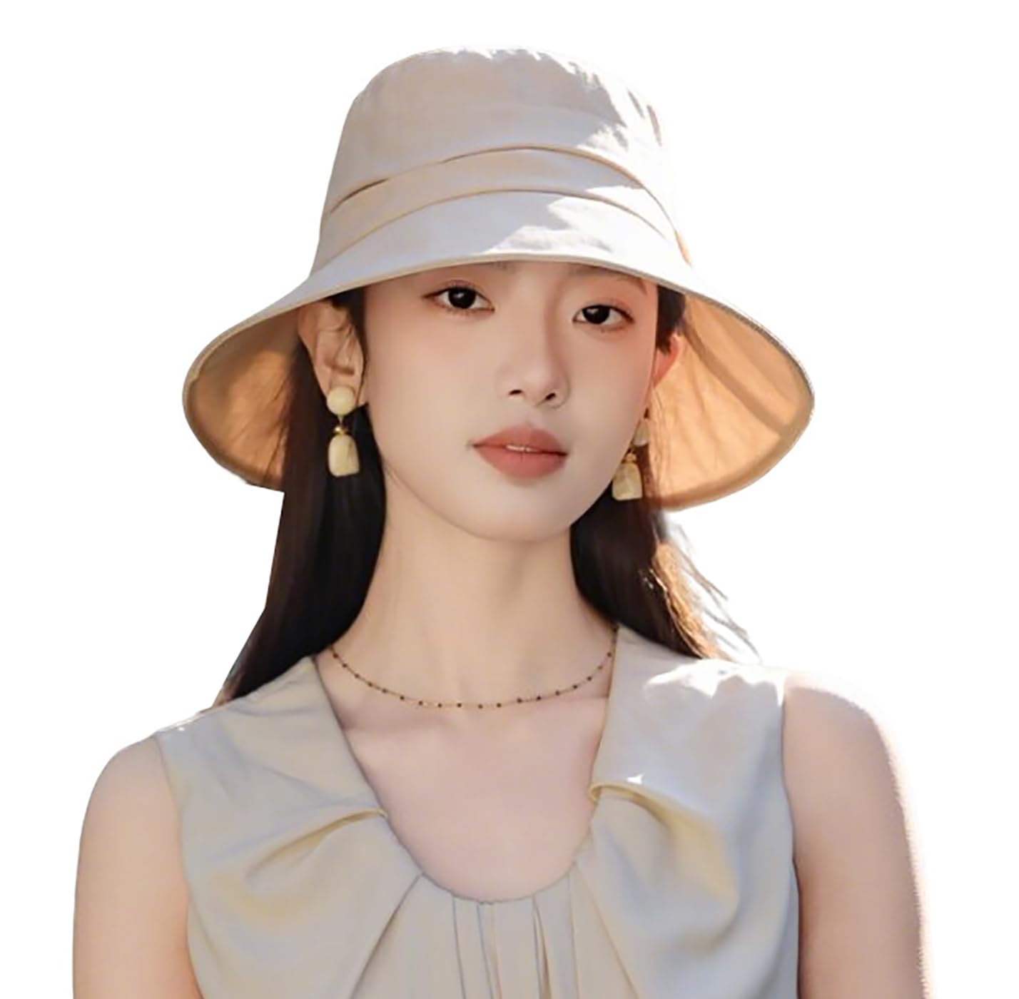 

Защита от УФ-лучей Легкий и Съемный Подбородочный Полная Широкая УФ-защита от солнца Влага Маленькая Солнце Солнечная шляпа [YOUHA] Женская шляпа, [Ультра Крутая] [Регулируемый Размер, бежевый