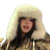 Unisex Warm Hat Trapper Hat Stylish Caps Warm Hat Ushanka Hat for Outdoor Winter Mask for Skiing Camping Hiking  White