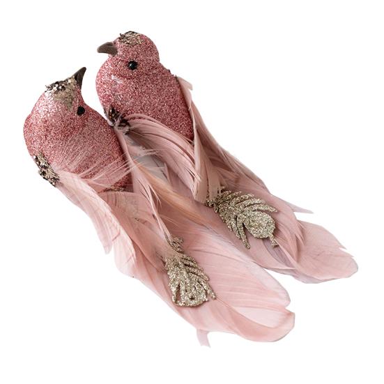 Yousheng 1 Pair Christmas Ornament Imitation Foam Feather Bead Design Christmas Tree Decoration Festive Atmosphere DIY Gift