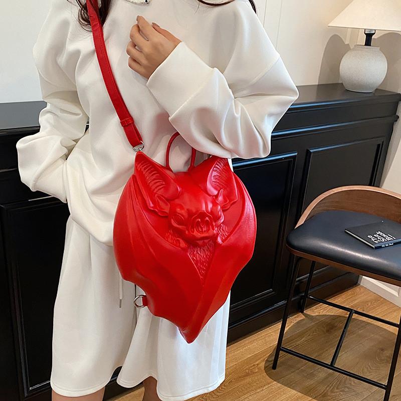 Gothic Punk Style Bat Shoulder Bag With Pu Material For Casual Daily Use