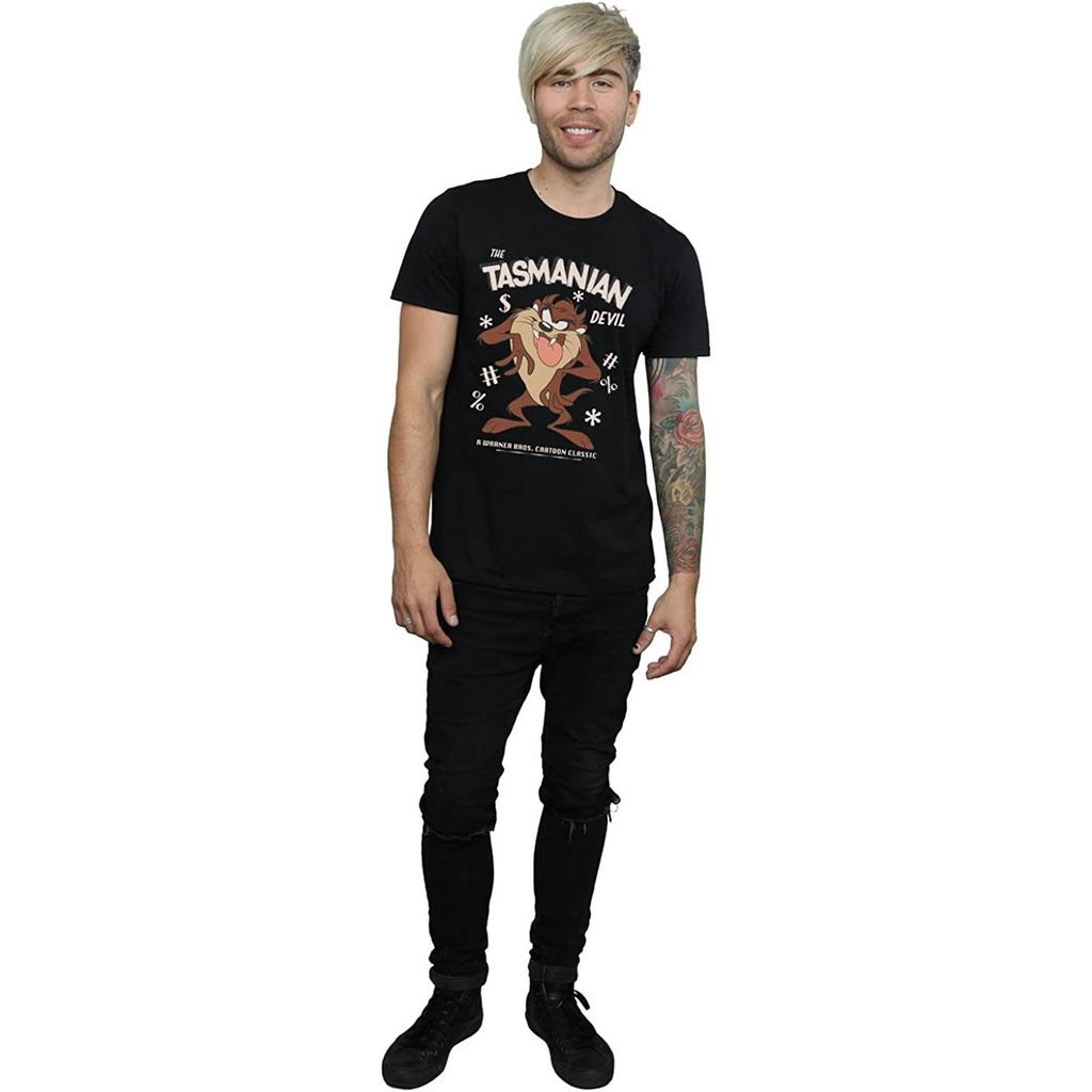 Looney Tunes Mens Tasmanian Devil Vintage Cotton T-Shirt
