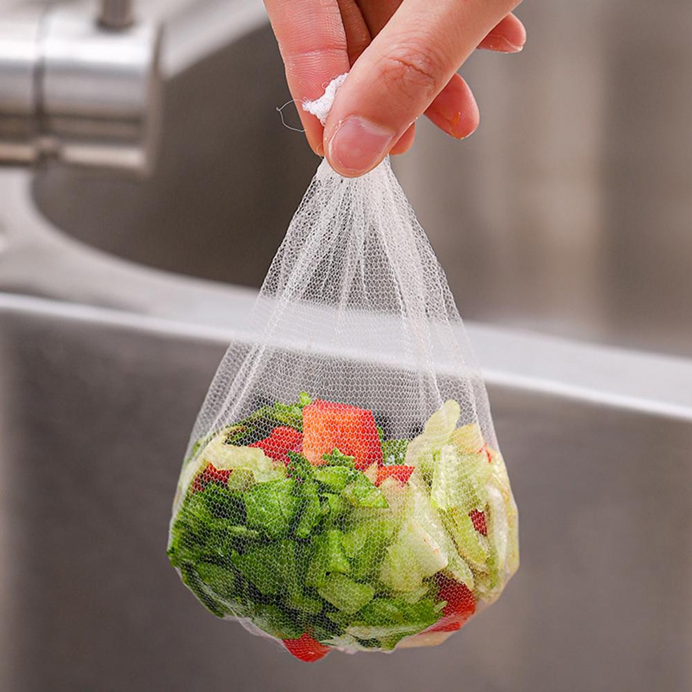 

100PCS Sink Filter Kitchen Anti-Blocking Net Bathroom Sewer Disposable Leftovers Separation Hanging Bag Drainage Tool