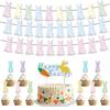 Easter Bunny & Carrot Themed Cake Decoration Banner