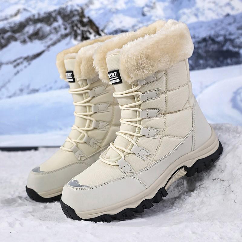 Women's Fleece-Lined High-Top Snow Boots - Warm, Thick, Plus Size Cotton Short Boots for Autumn/Winter Fashion
