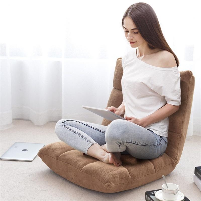 Folding Lazy Sofa Lounge Chair Seat Futon Recliner Bed Couch Tatami with 5-Speed Adjustable Backrest 15.8'' X 31.5''