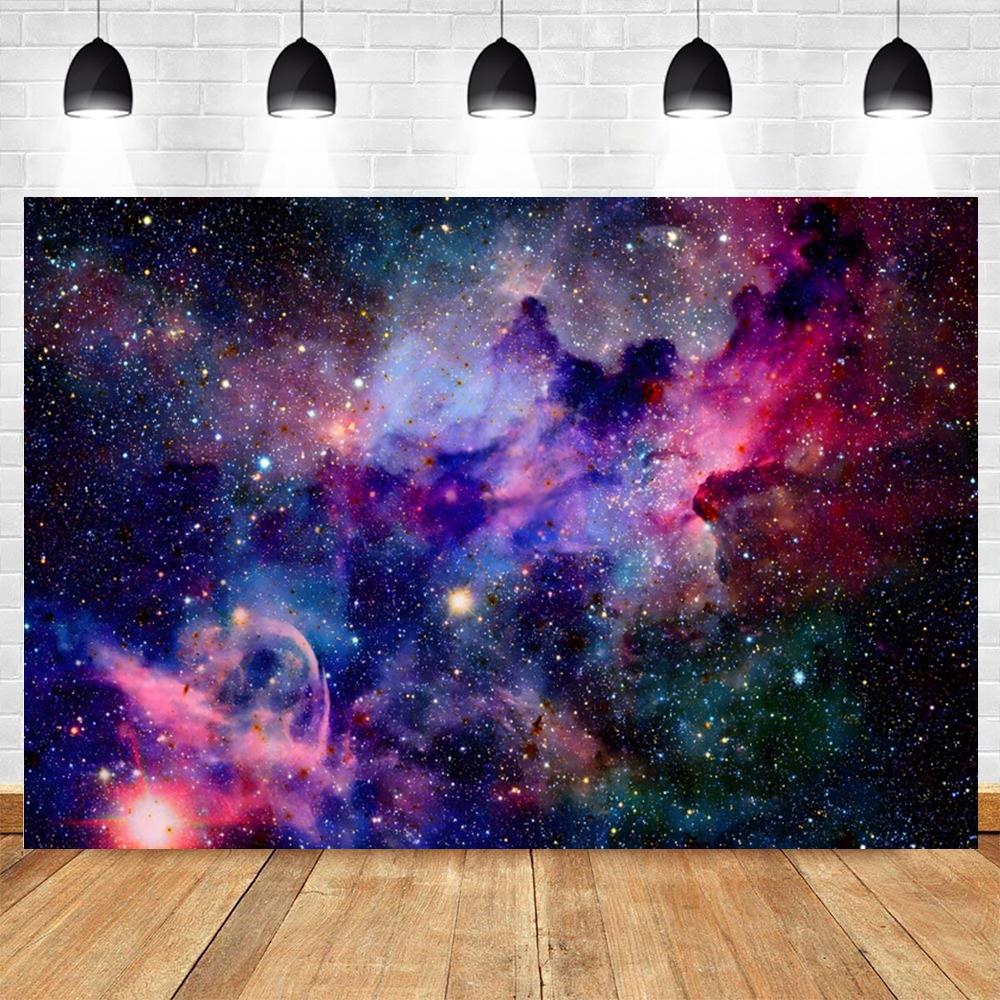 Cosmic Galaxy Backdrop Starry Sky Milky Way Stars Universe Space Theme Photo Background Baby Shower Birthday Party Decor Banner