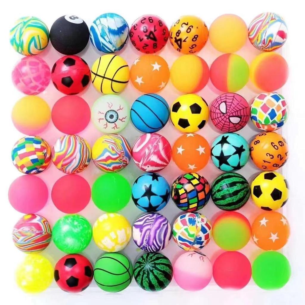 Elastic Cartoon Rubber Bouncing Balls, Extra Large, 50-Pack for Capsule Toy Machines