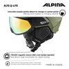 ALPINA ALTO Ski and Snowboard Visor Helmet with Mirror Eyeglass Adjustable Size Q-LITE Visor, Compatible, (59-63 cm)