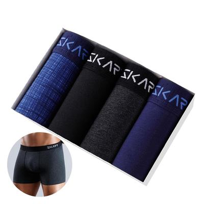 Set de 4 bucăți Chiloți noi pentru bărbați Boxeri din bumbac pentru lenjerie intimă pentru bărbați de dimensiuni mari Boxer pentru bărbați Chiloți sexy pentru bărbați