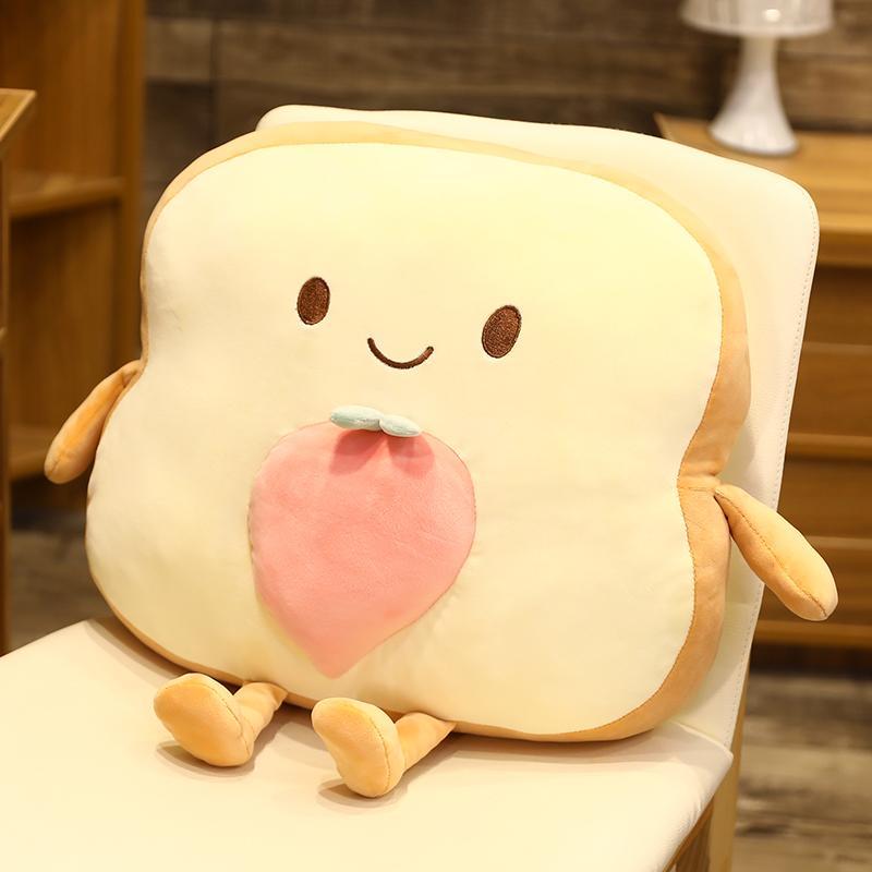 Creatief Brood Gesneden Brood Speelgoed 45*40Cm 13 Soorten Combineren Vruchten Dieren Schattige Glimlach Figuurlijk Voedsel Kussen Met Benen Armen Cadeau 45cm doll perzik