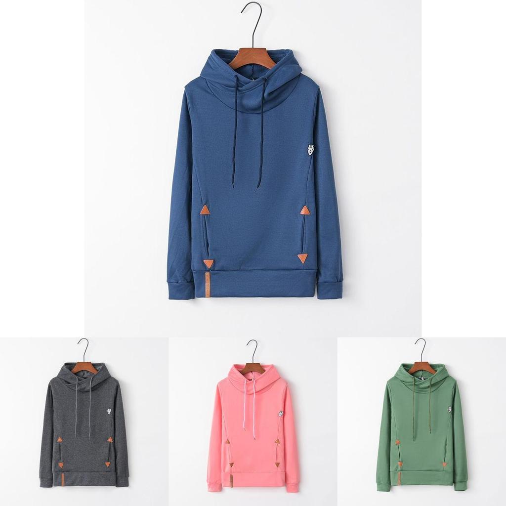 Womens Soft And Comfortable Long Sleeve Hooded Hoodies With Pure Color Sport Coat