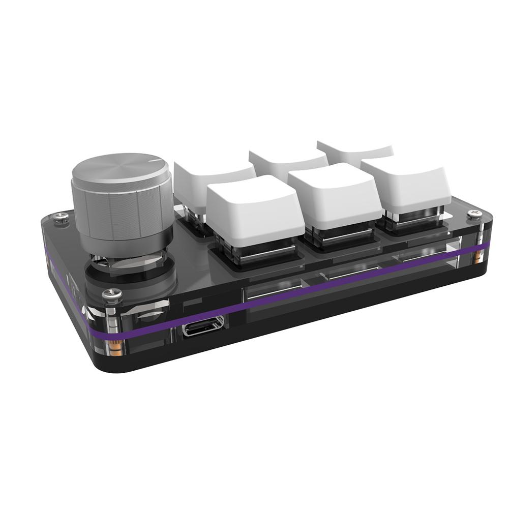 Macro Keyboard Bluetooth USB Custom 6 Key 1 Knob Programming Mechanical Keyboard Hot Swap Custom Keypad RGB Mini Gaming Keyboard