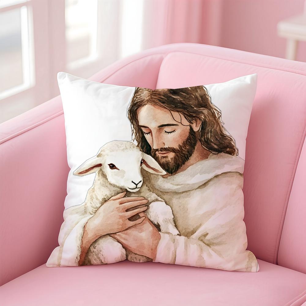 The Lamb Of God Cushion Cover Linen Cushion Cover Soft Decorative Case For Sofa Home Decor