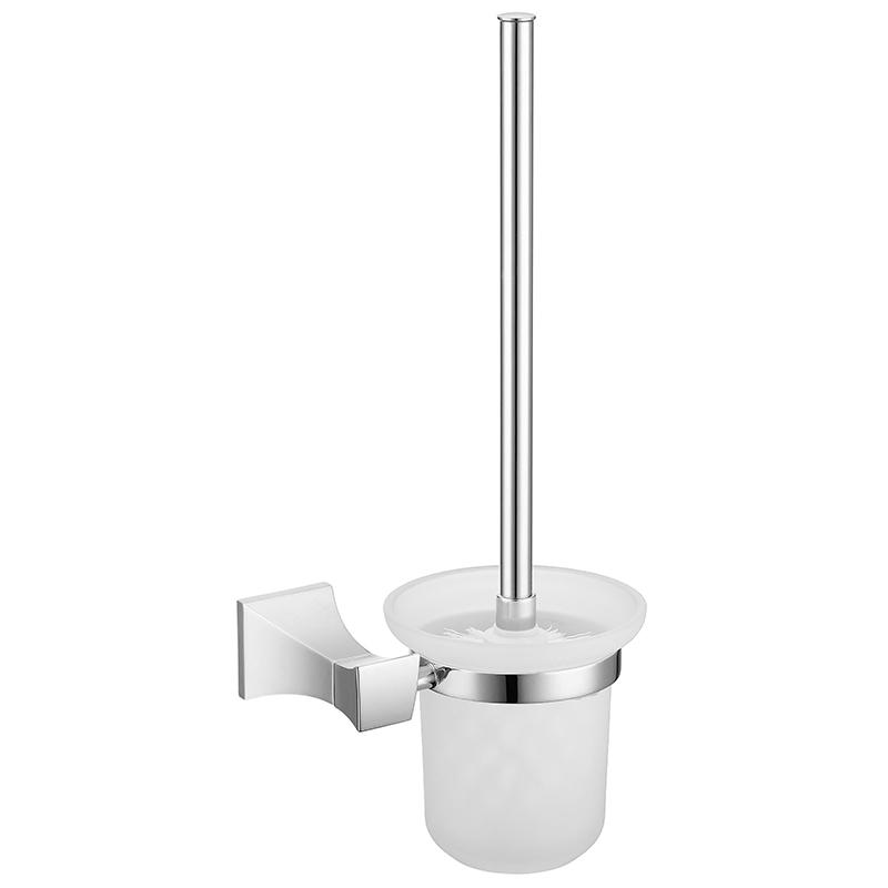 

Держатель для туалетной щетки из розового золота с хромированным креплением на стену со стеклянным стаканом, щетка для чистки унитаза, полированный держатель для туалетной щетки
